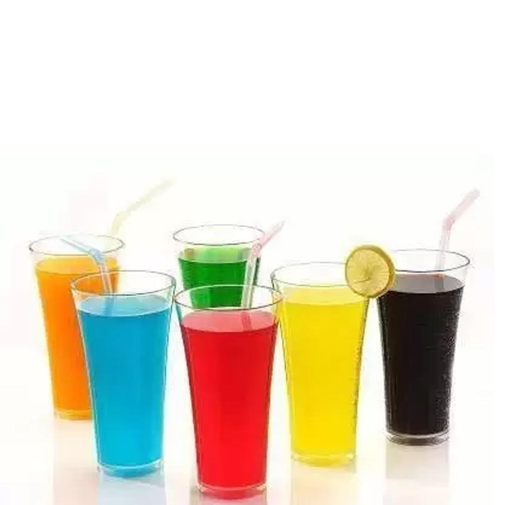Stylish Transparent Juice Glasses Set | 300ml Plastic Glasses (6 Pcs)