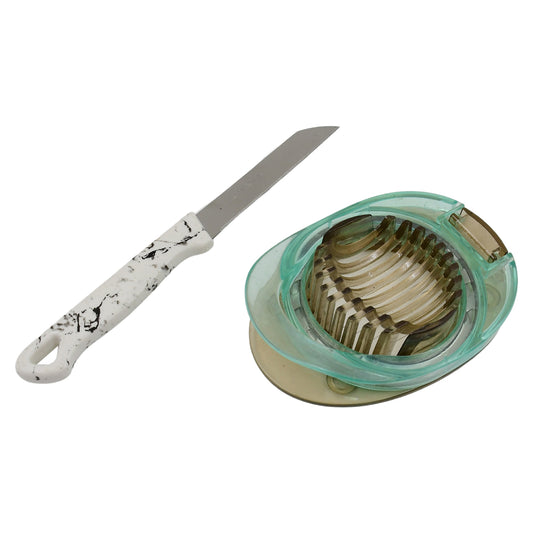 Stainless Steel Egg Slicer Set | 2-Piece Precision Cutter for Eggs & More
