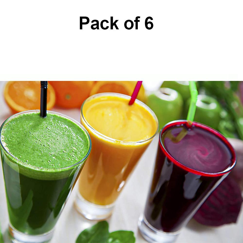 Stylish Transparent Juice Glasses Set | 300ml Plastic Glasses (6 Pcs)