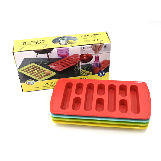 4-Piece Fancy Ice Tray Set | Multi-Purpose Ice Cube Molds for Household Use