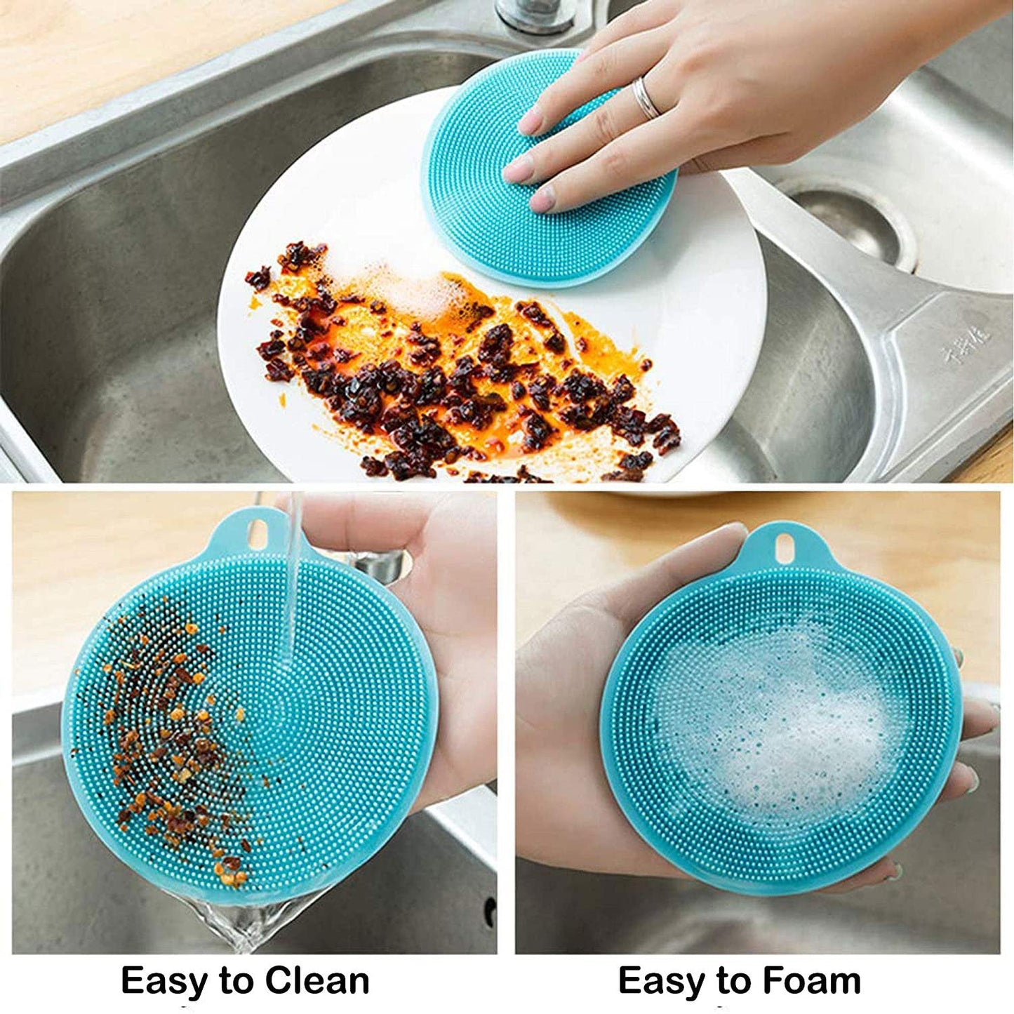 Silicone Dish Scrubber Sponge – Non - Stick & Mildew - Free - Chestore