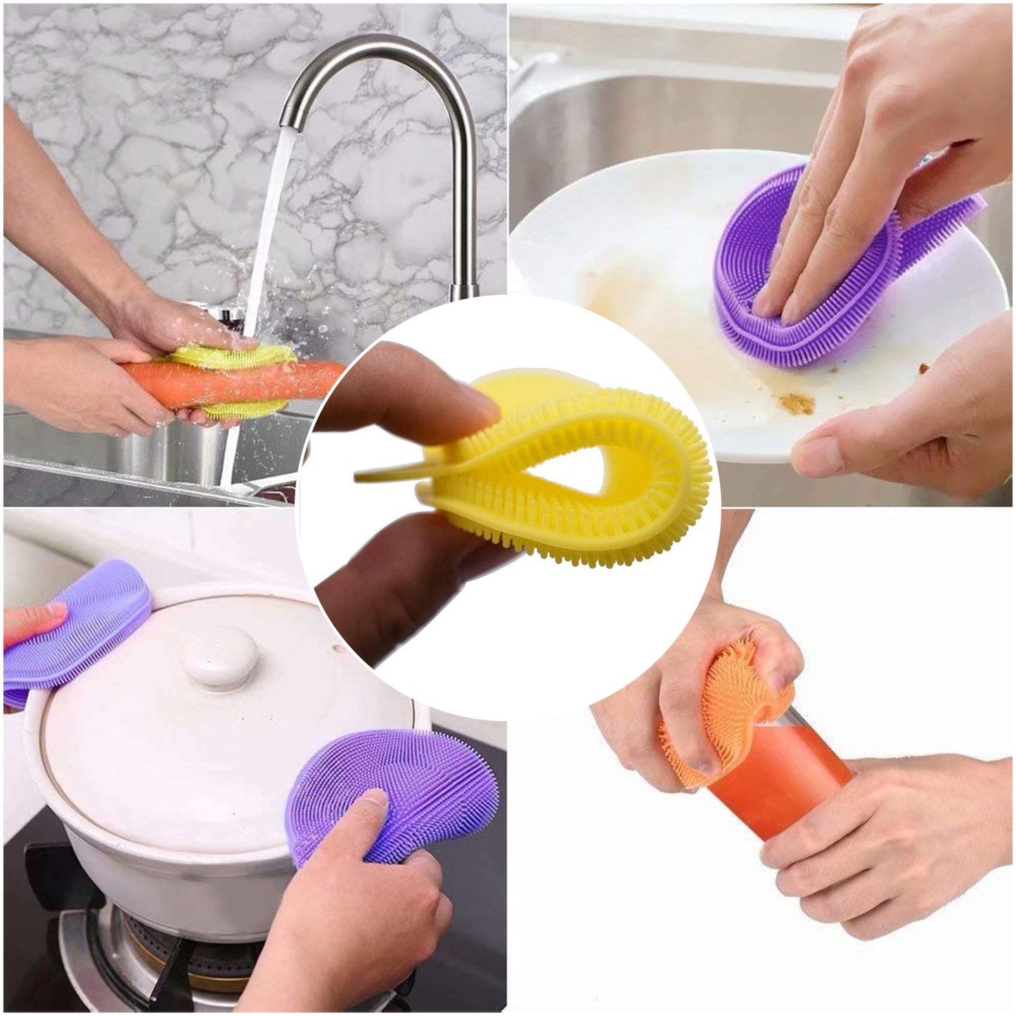 Silicone Dish Scrubber Sponge – Non - Stick & Mildew - Free - Chestore