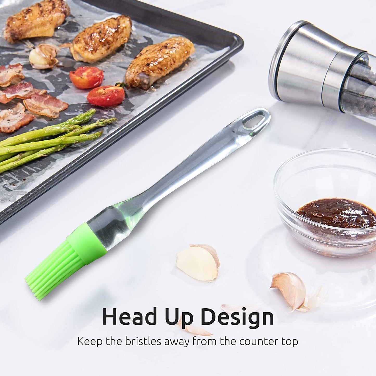 Silicone Flat Pastry & Oil Brush (2PC) – Perfect for Grilling, Tandoor & BBQ - Chestore
