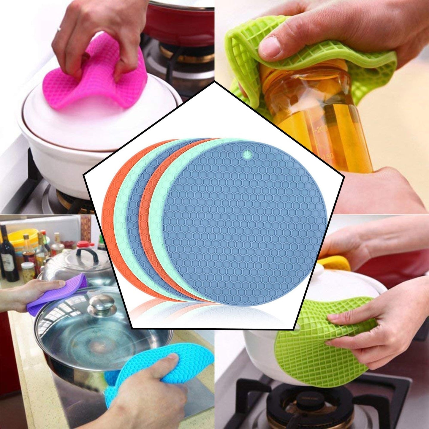 Silicone Hot Mat – Heat - Resistant Trivet for Kitchen Use - 1 Pc - Chestore