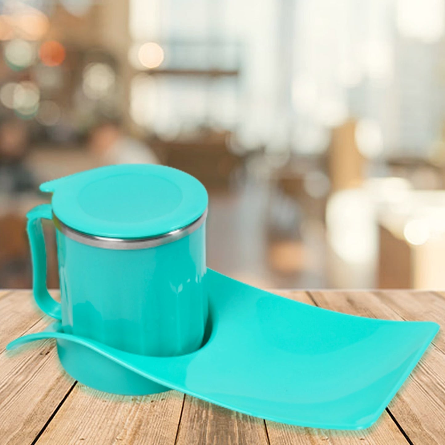 Snack Tray with 350ml Steel Cup – Perfect for Kids & Home Use - Chestore