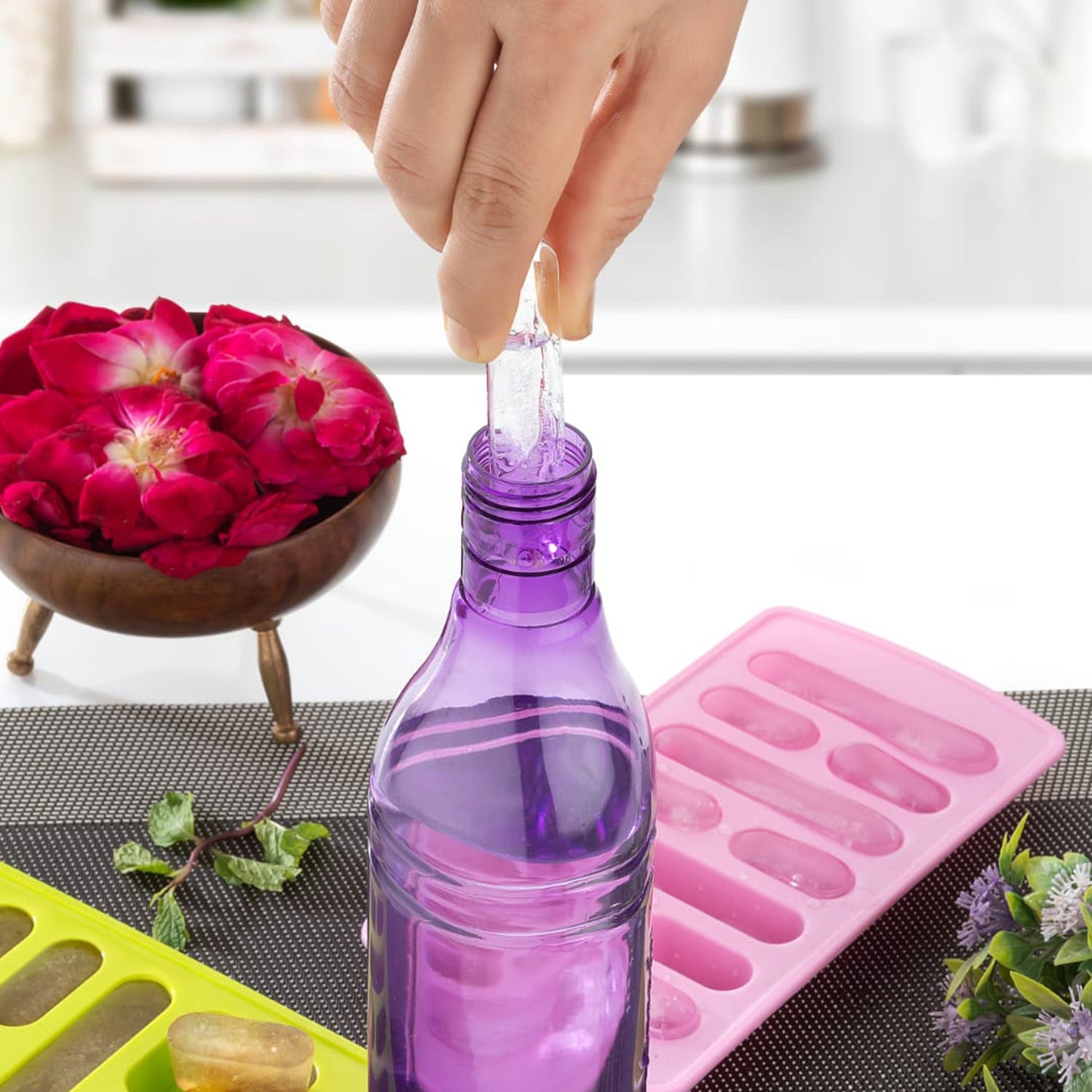 4-Piece Fancy Ice Tray Set | Multi-Purpose Ice Cube Molds for Household Use