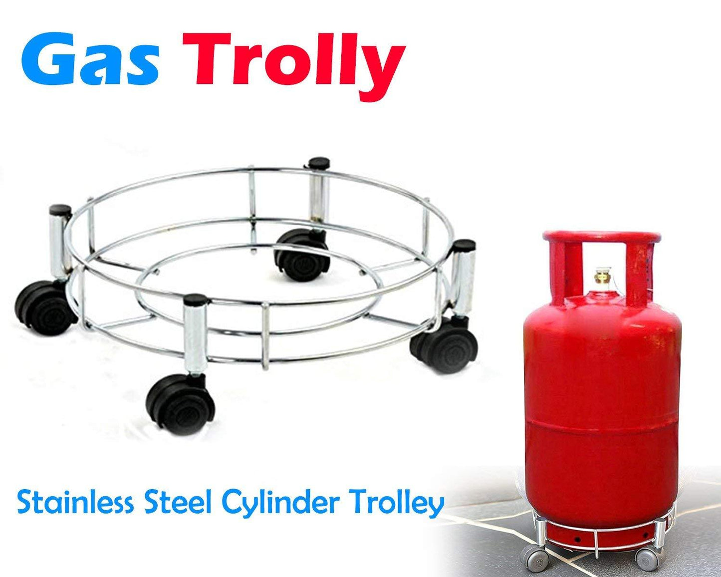 Stainless Steel Gas Cylinder Trolley – Durable & Movable Stand - Chestore