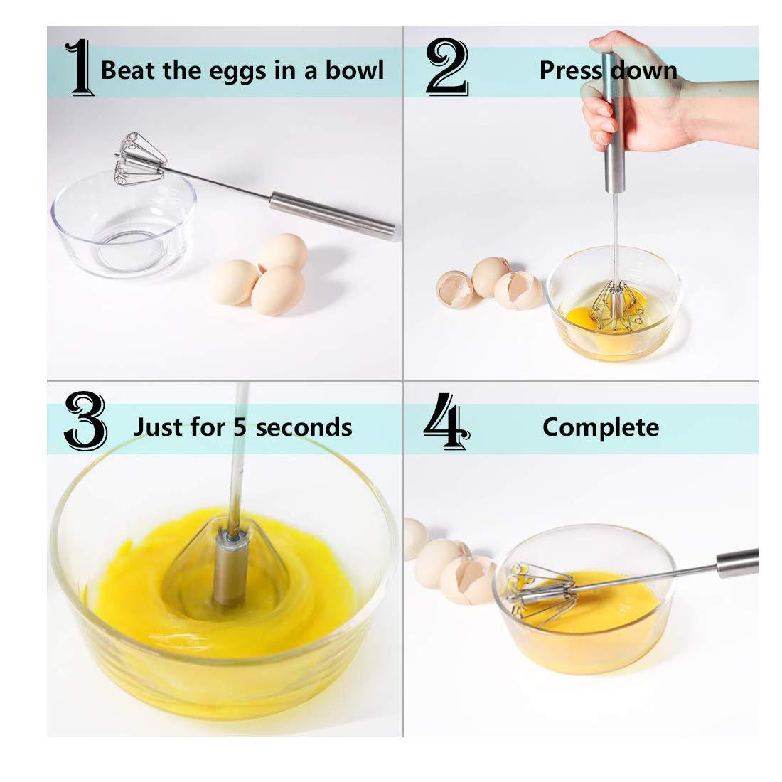 Stainless Steel Manual Hand Blender – Effortless Mixing & Whisking - Chestore