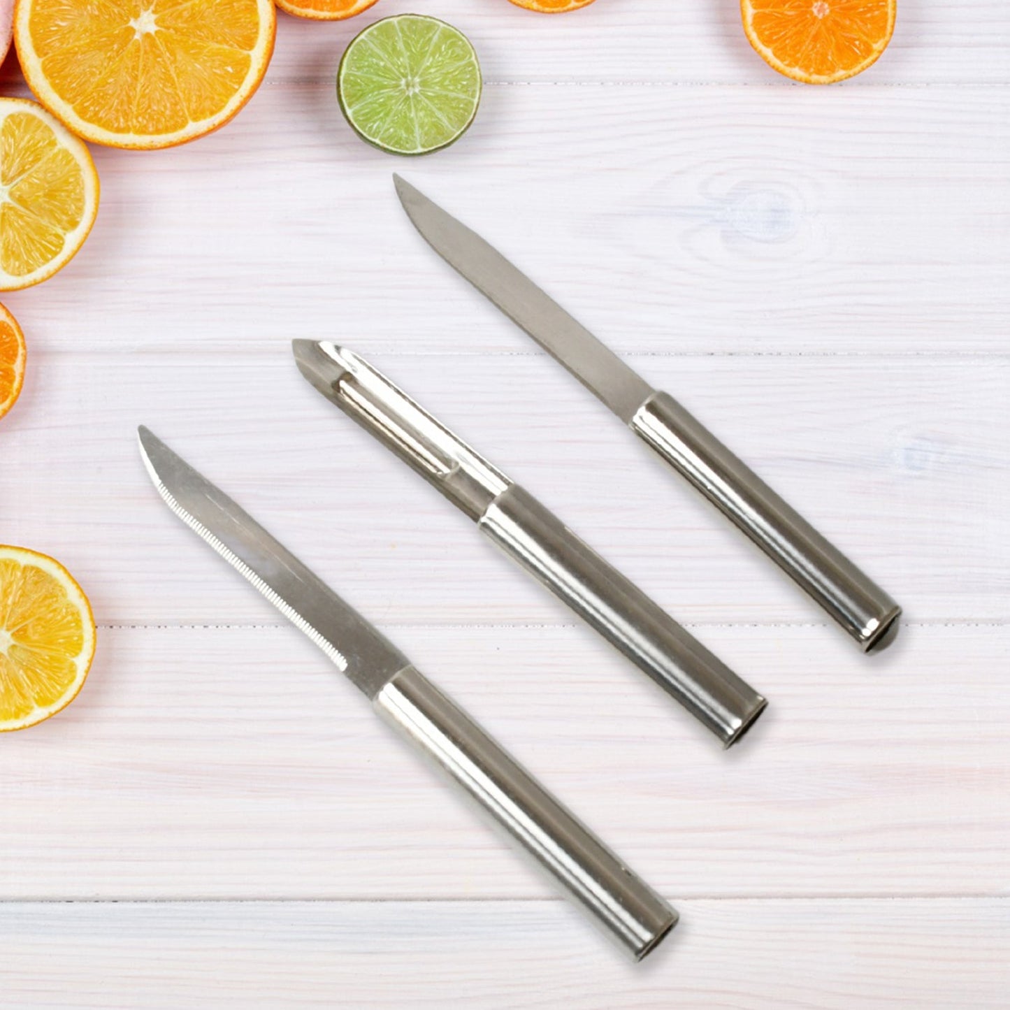 Stainless Steel Multipurpose Cutting Knives – 3 Pack, Non - Slip Handle - Chestore