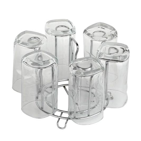 Stainless Steel Round Glass Stand – Durable & Space - Saving - Chestore