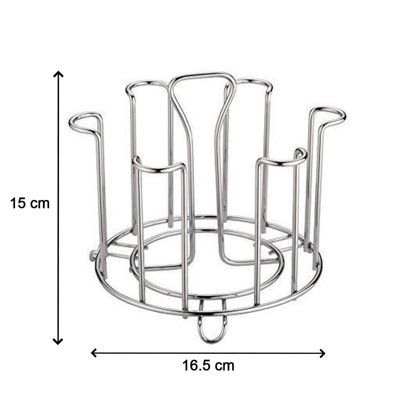 Stainless Steel Round Glass Stand – Durable & Space - Saving - Chestore