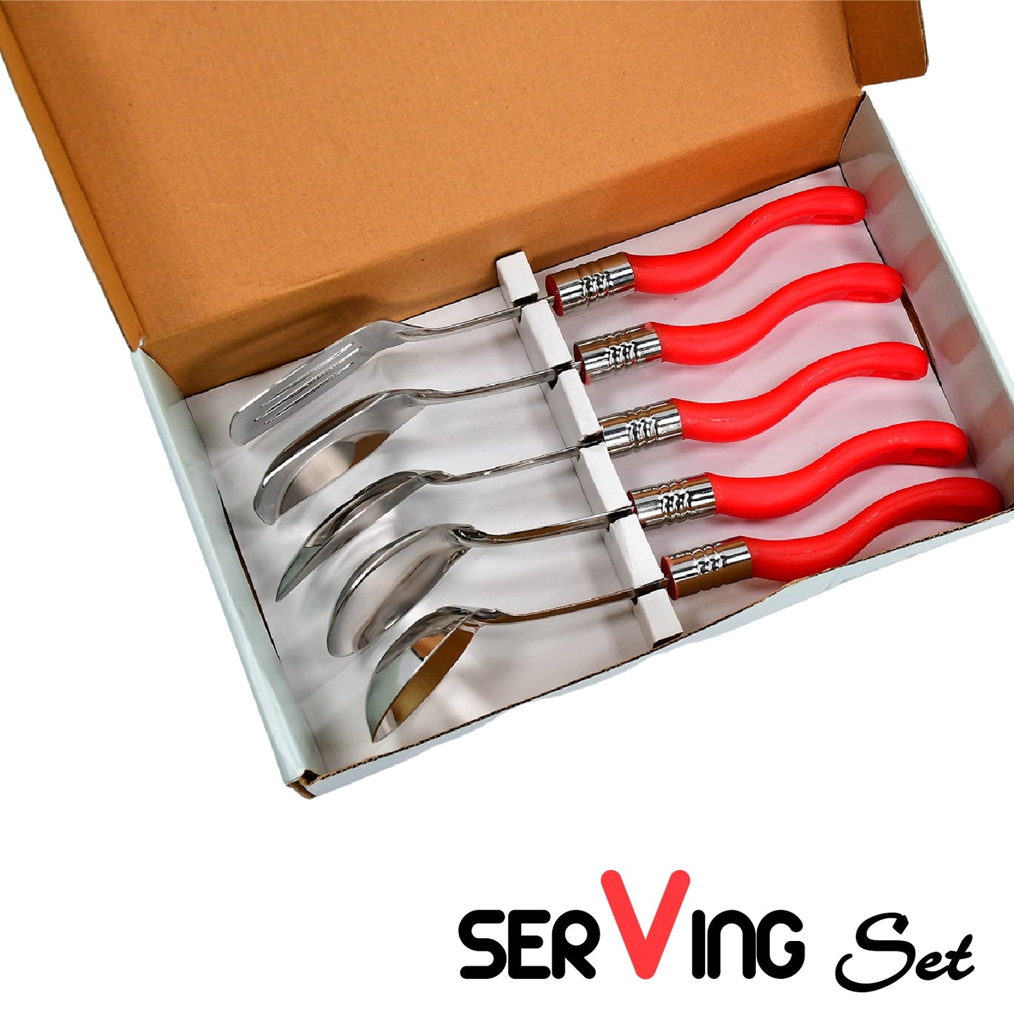 Stainless Steel Serving Spoon Set – 5 Pcs Durable & Elegant - Chestore