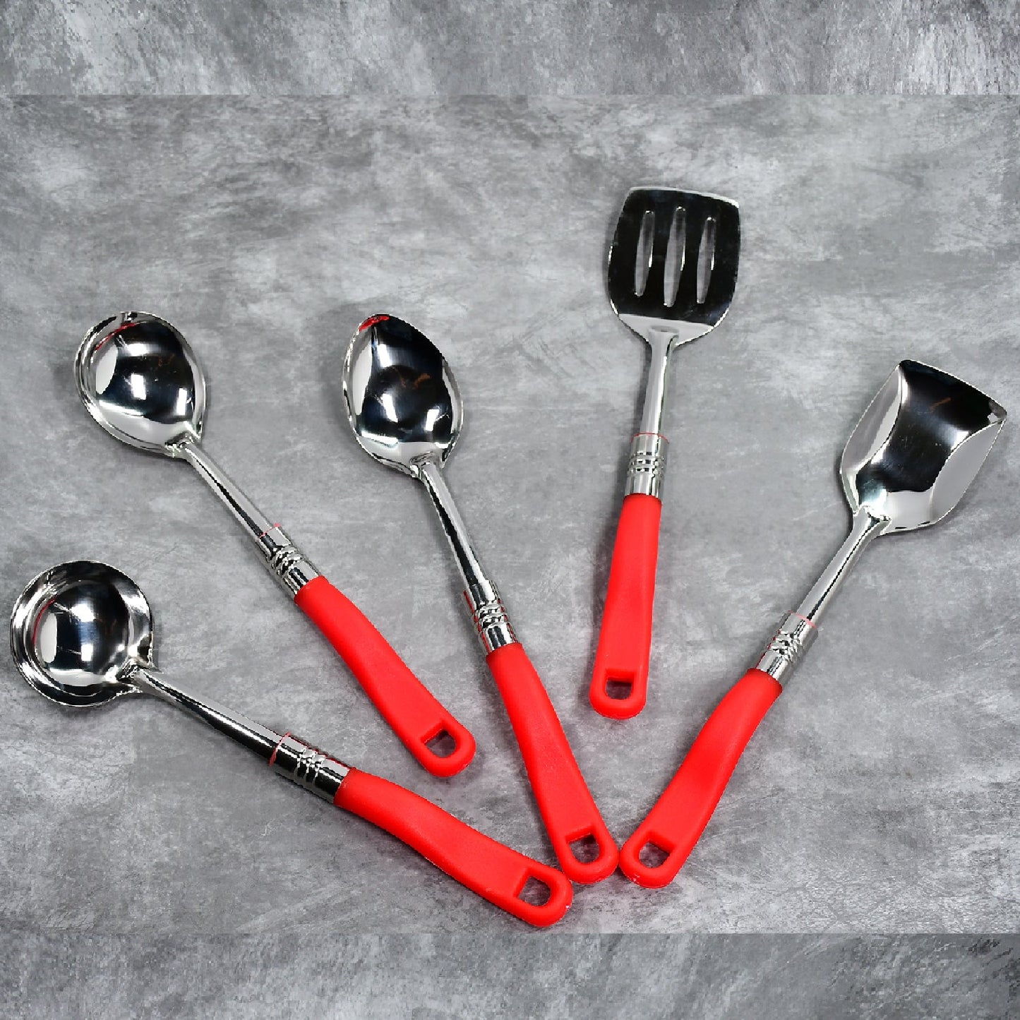 Stainless Steel Serving Spoon Set – 5 Pcs Durable & Elegant - Chestore