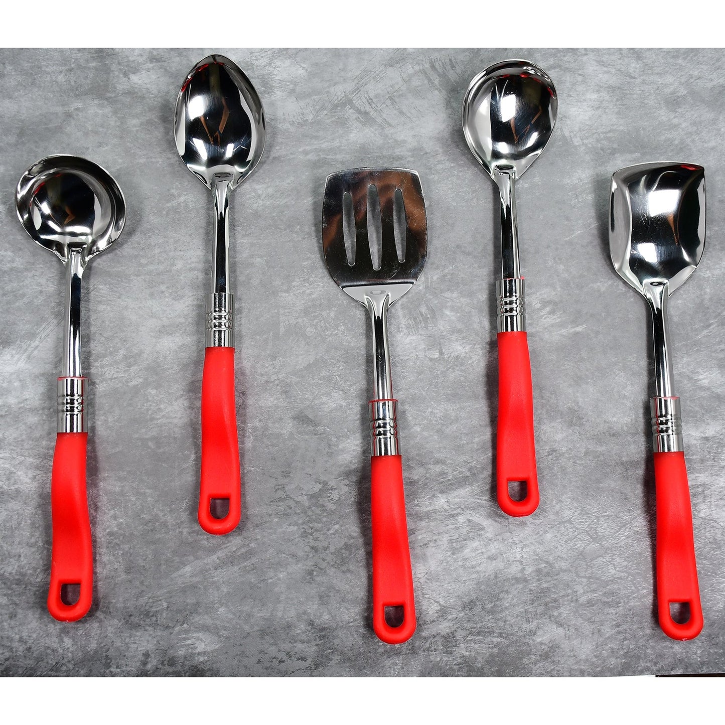 Stainless Steel Serving Spoon Set – 5 Pcs Durable & Elegant - Chestore