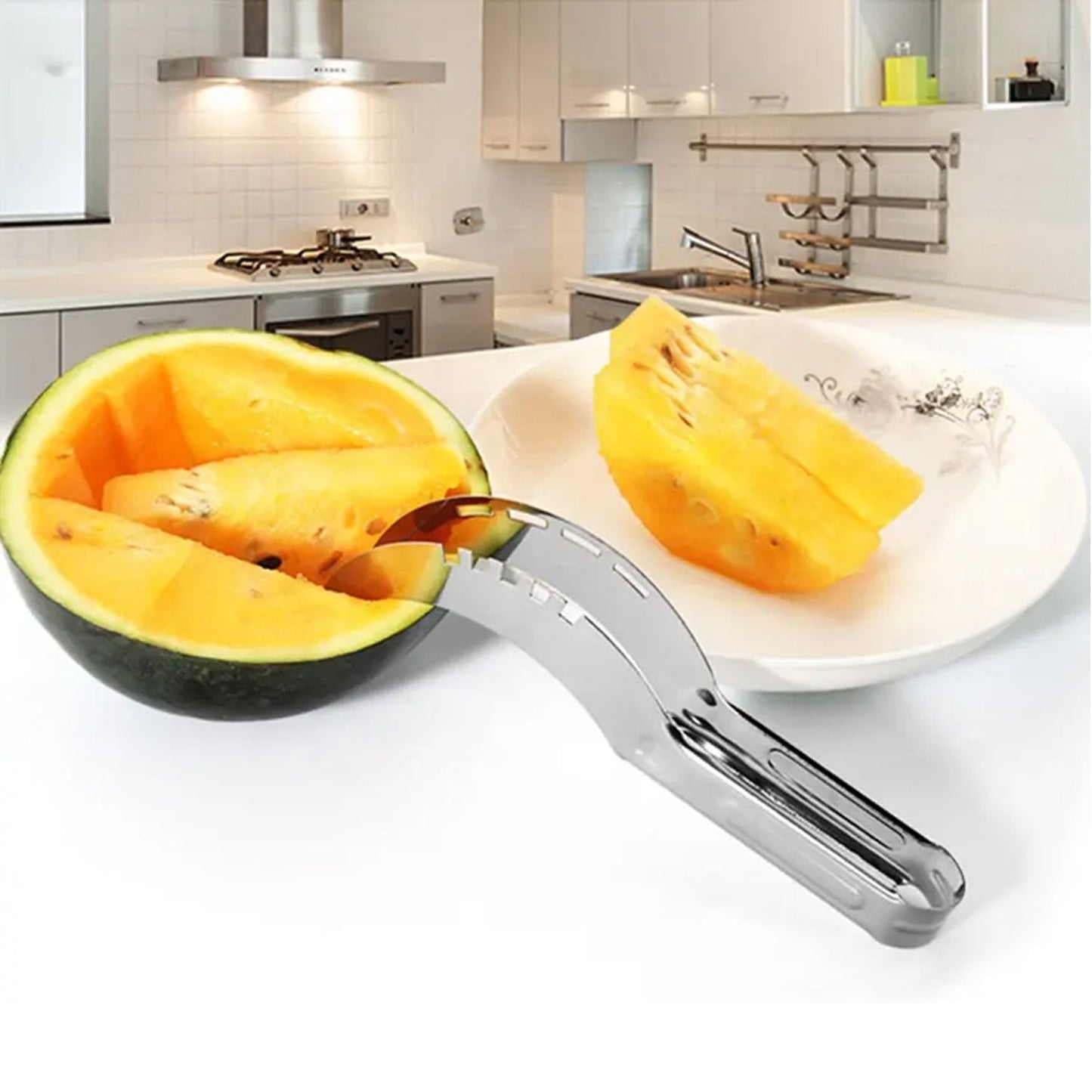Stainless Steel Watermelon & Cantaloupe Slicer Knife – Easy Cutting - Chestore