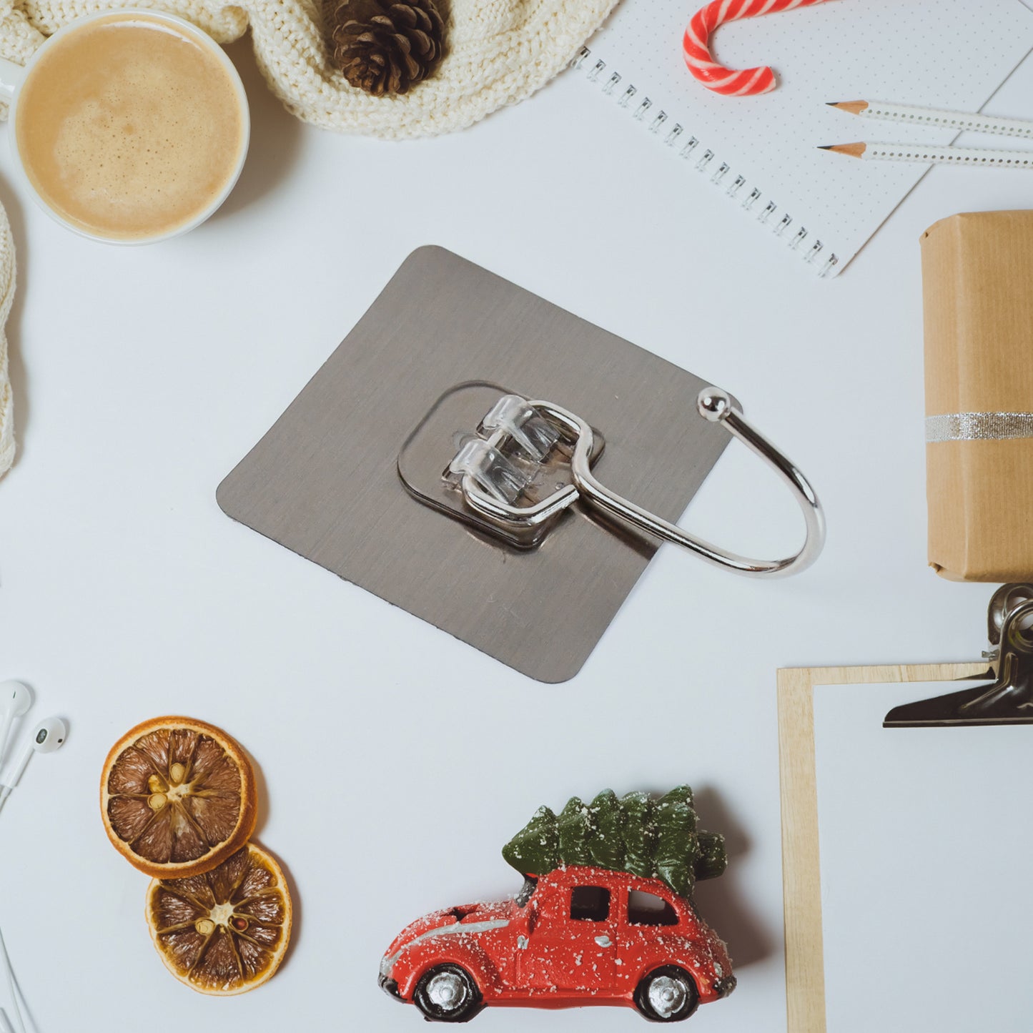 Large Stainless Steel Self-Adhesive Wall Hook – Strong, Rustproof & Easy to Install 🏡🔩✨