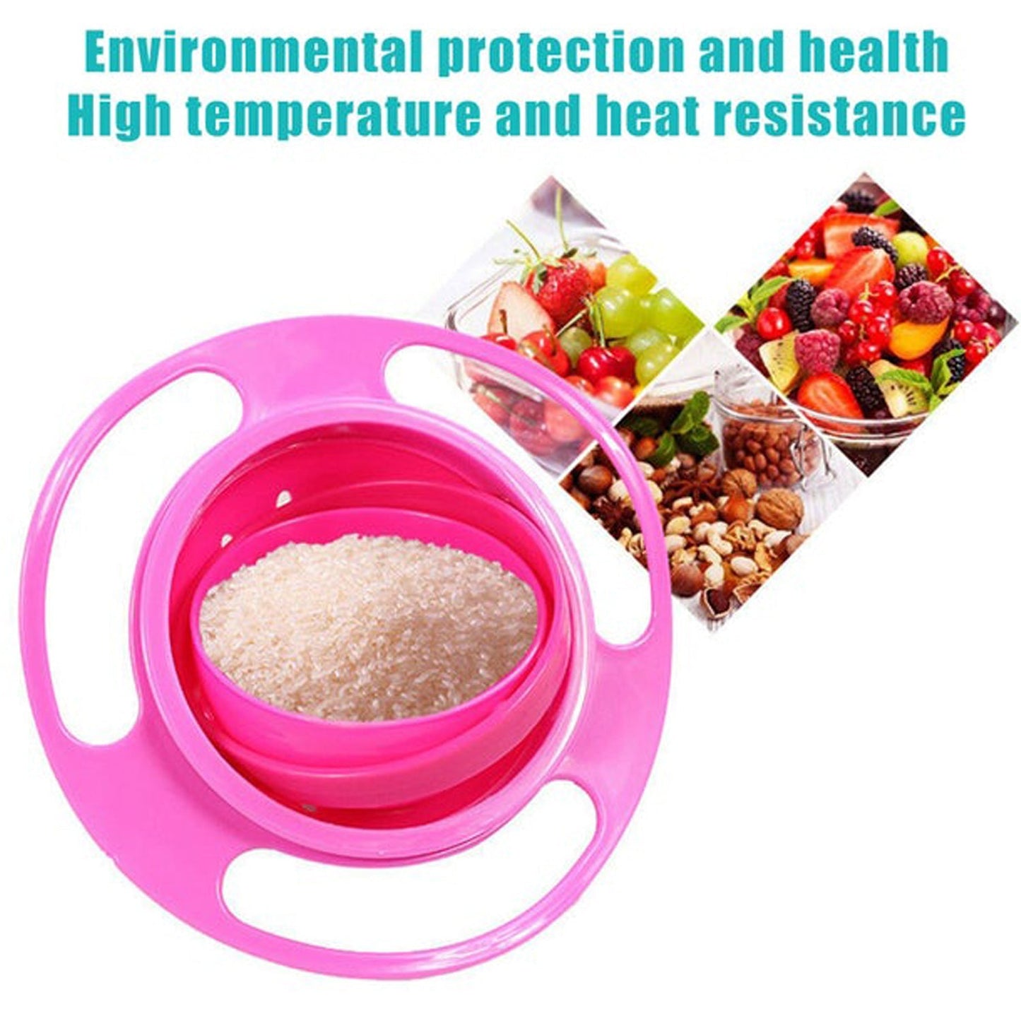 Rotating Baby Bowl | Spill-Proof Toddler Feeding Bowl for Mess-Free Meals