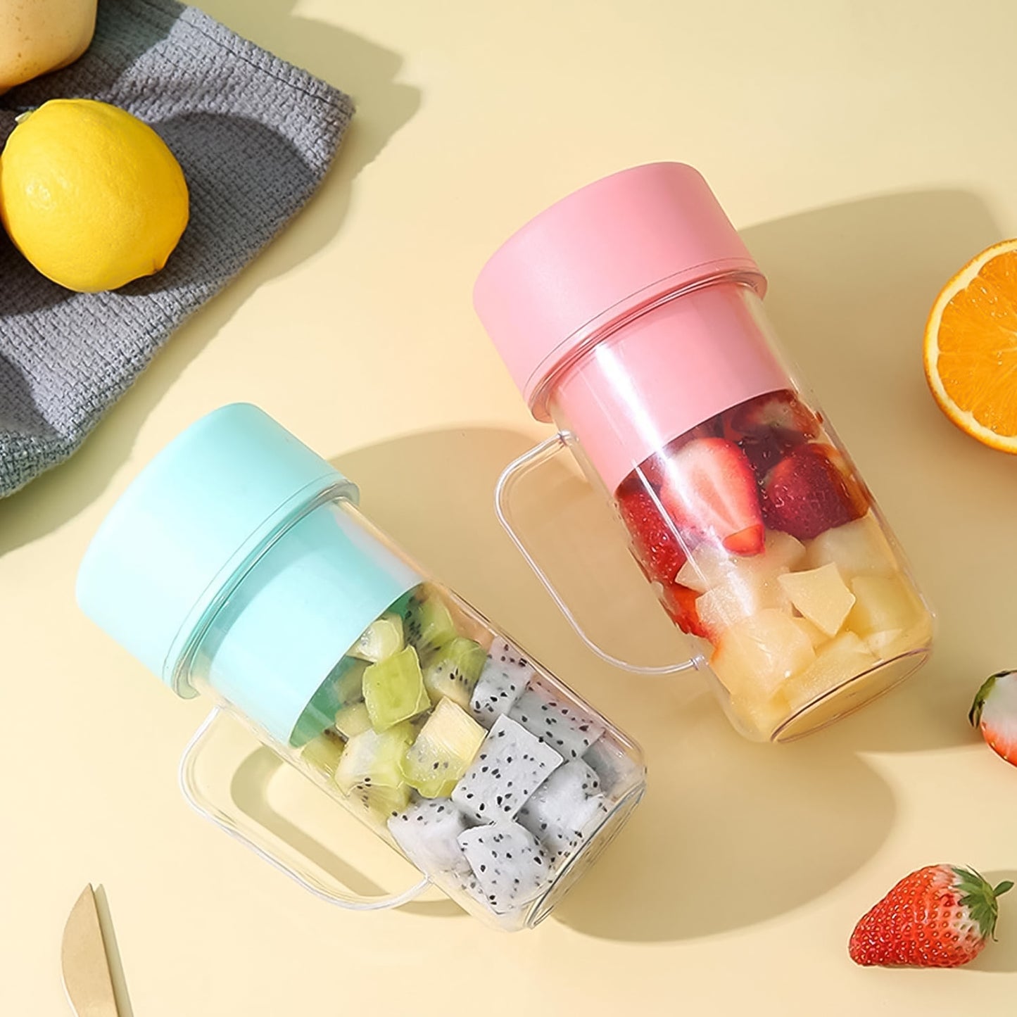 Portable Crusher Juicer | USB Rechargeable 6-Blade Blender (420ml)