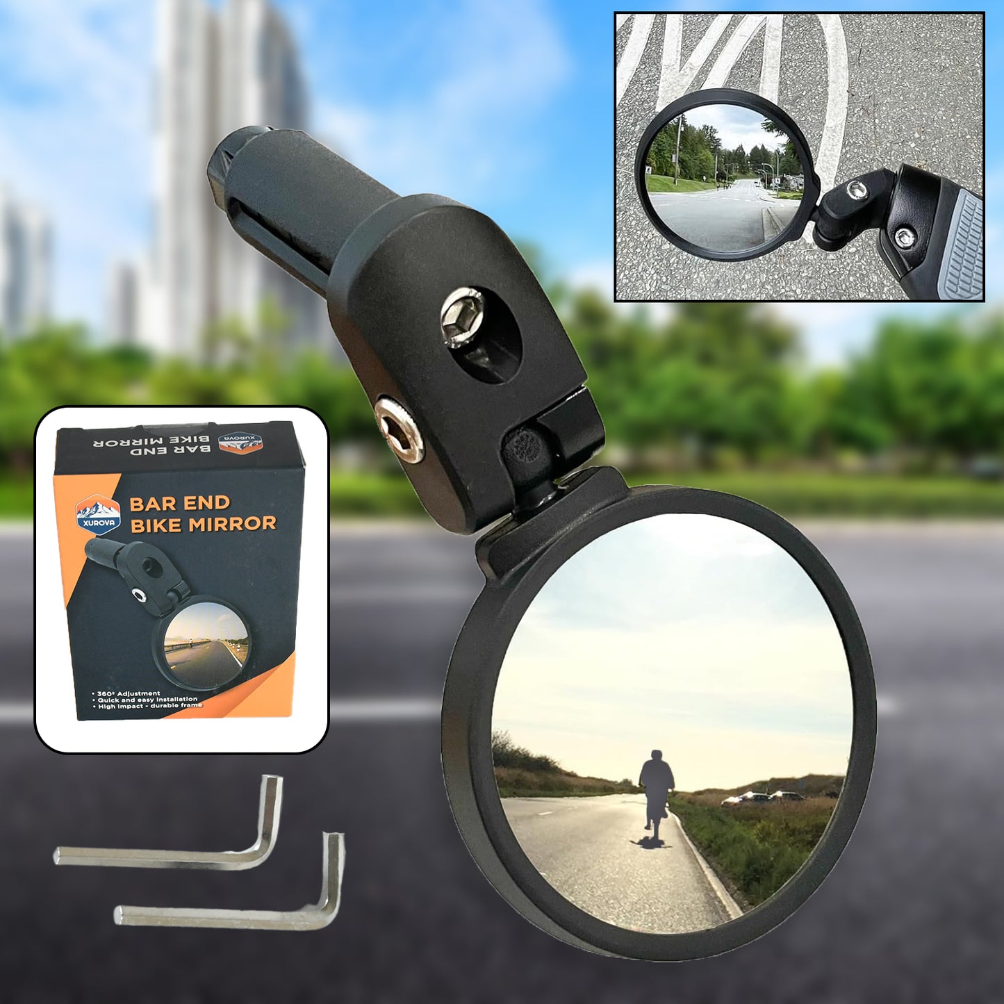 360° Rotatable & Foldable Bar-End Bike Mirror 🚴‍♂️🔍