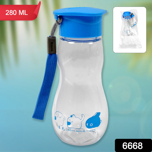 Transparent Travel Water Bottle with Carry Strap – 280ml