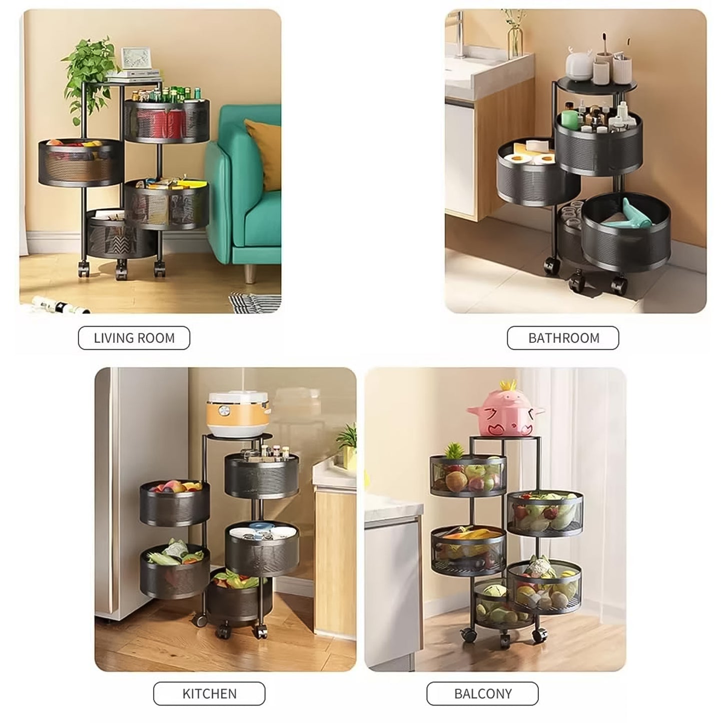 3-Layer Metal Kitchen Trolley with Wheels – High-Quality & Multi-Purpose 🚛✨