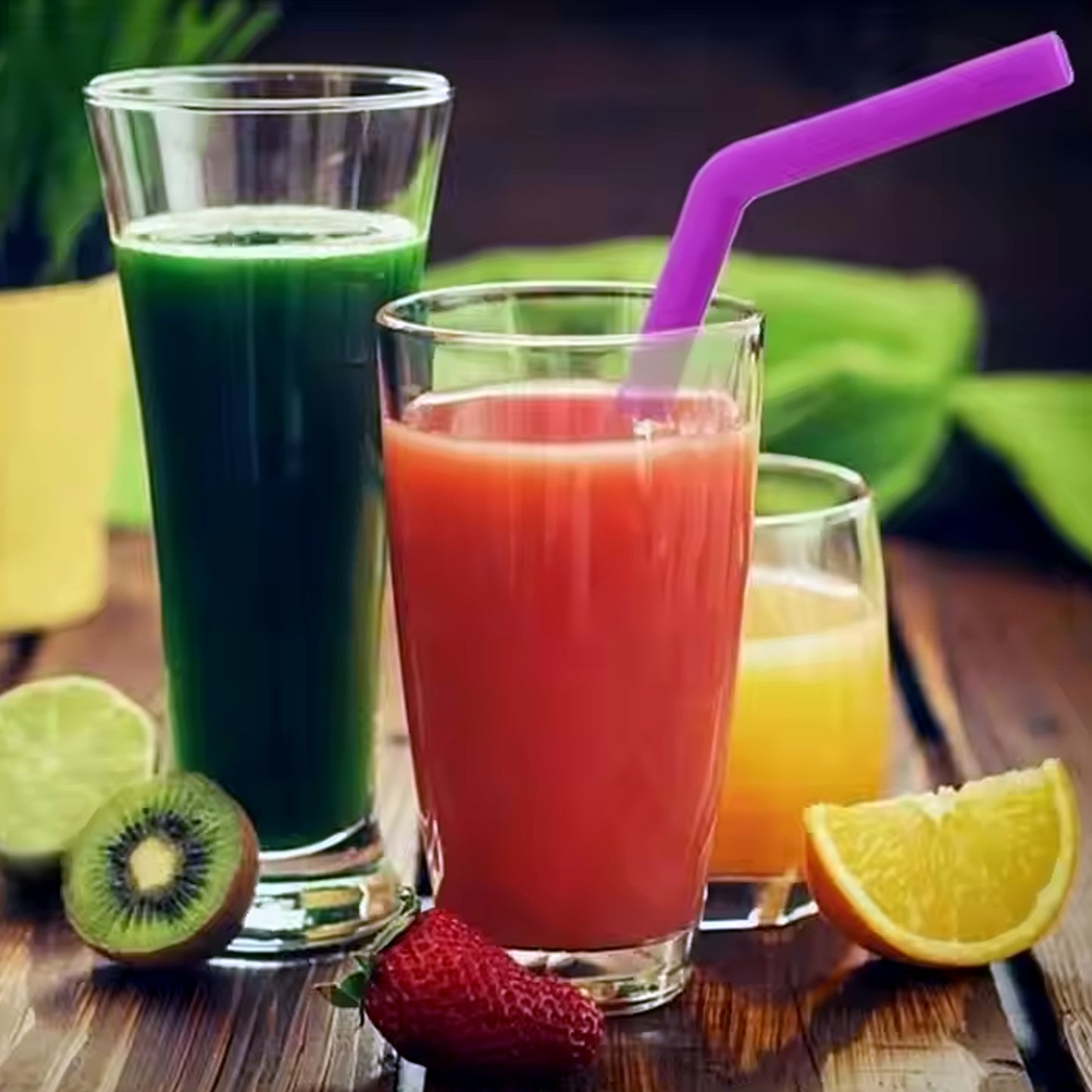 Reusable Silicone Straws – 7-Piece Flexible Drinking Straws with Cleaning Brush