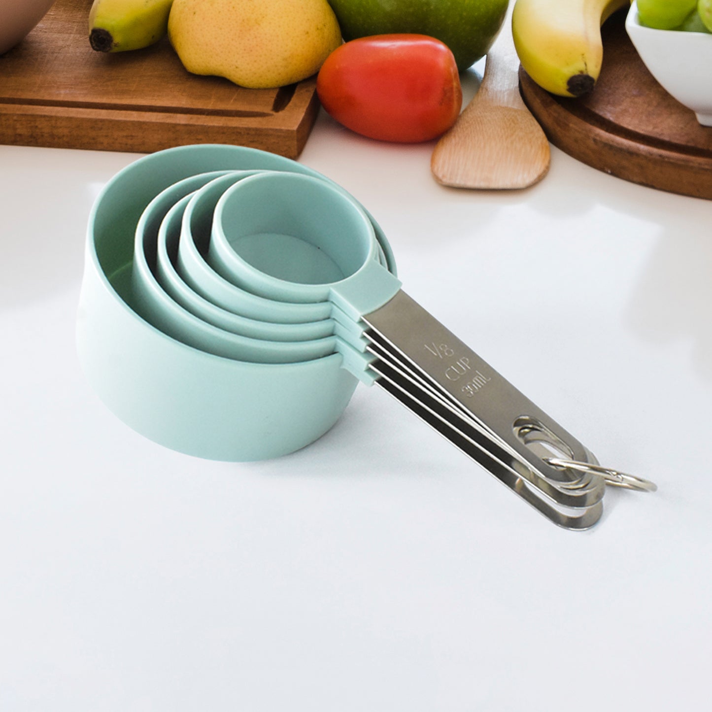 5-Piece Stainless Steel & Plastic Measuring Cups Set – Precise & Durable ⚖️🥄