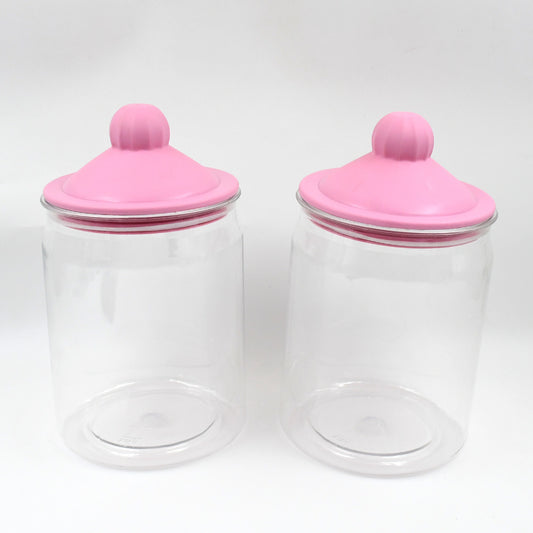 Transparent Kitchen Plastic Container Jar Set – 2 Pcs (1100ml) | Airtight & Durable