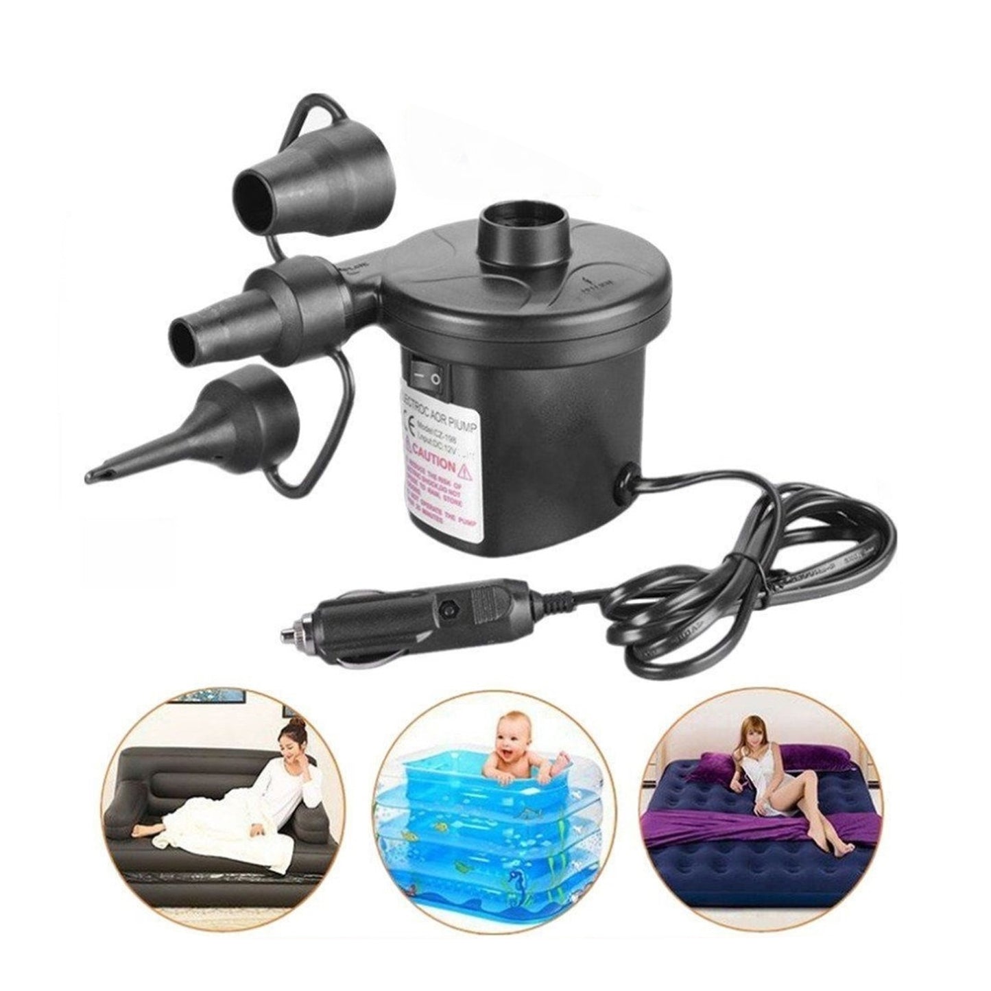 Multi-Purpose Electric Air Pump – Fast Inflation & Deflation for Beds, Pools & More