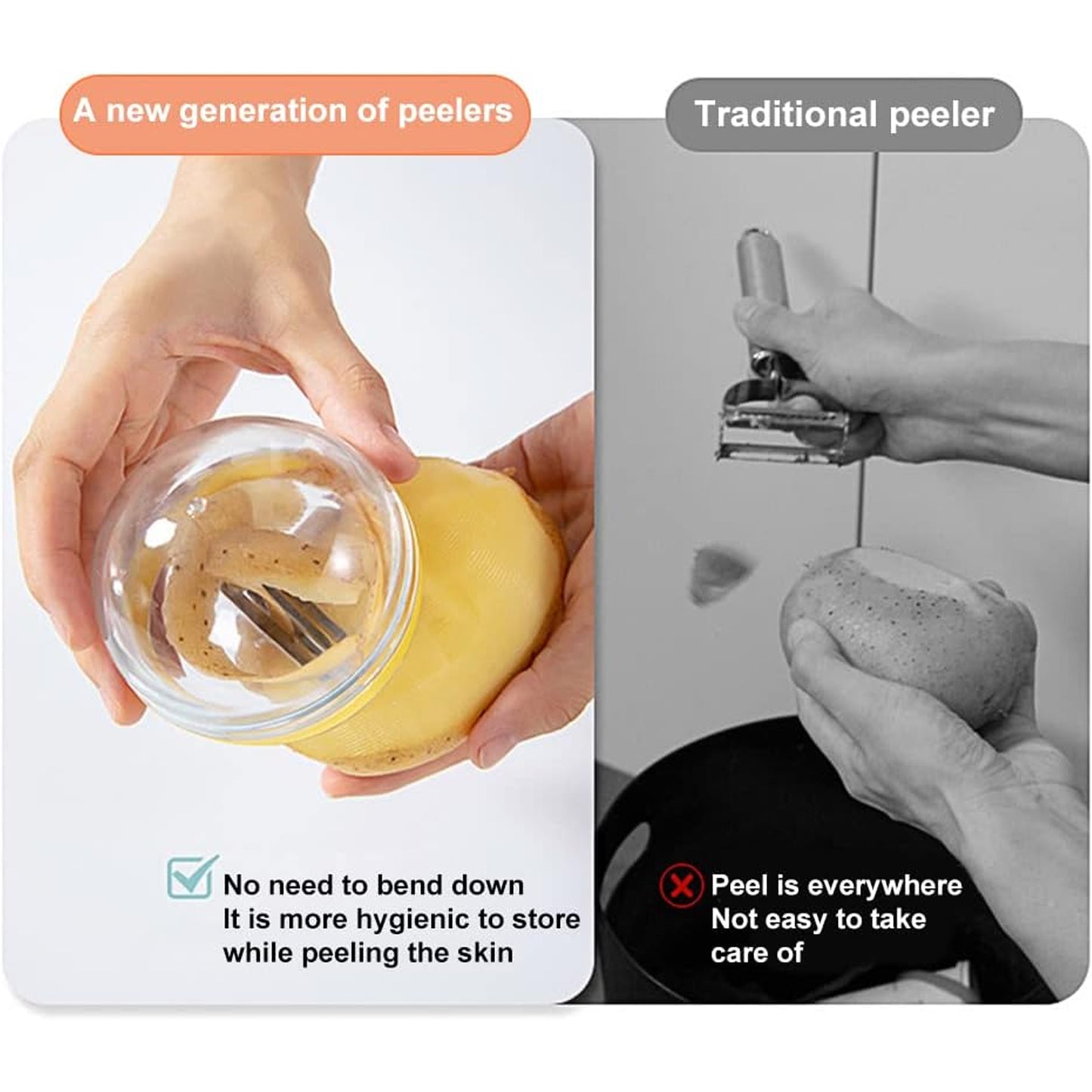Multifunctional Round Shape Peeler with Container | Removable & Washable Fruit/Vegetable Peeler