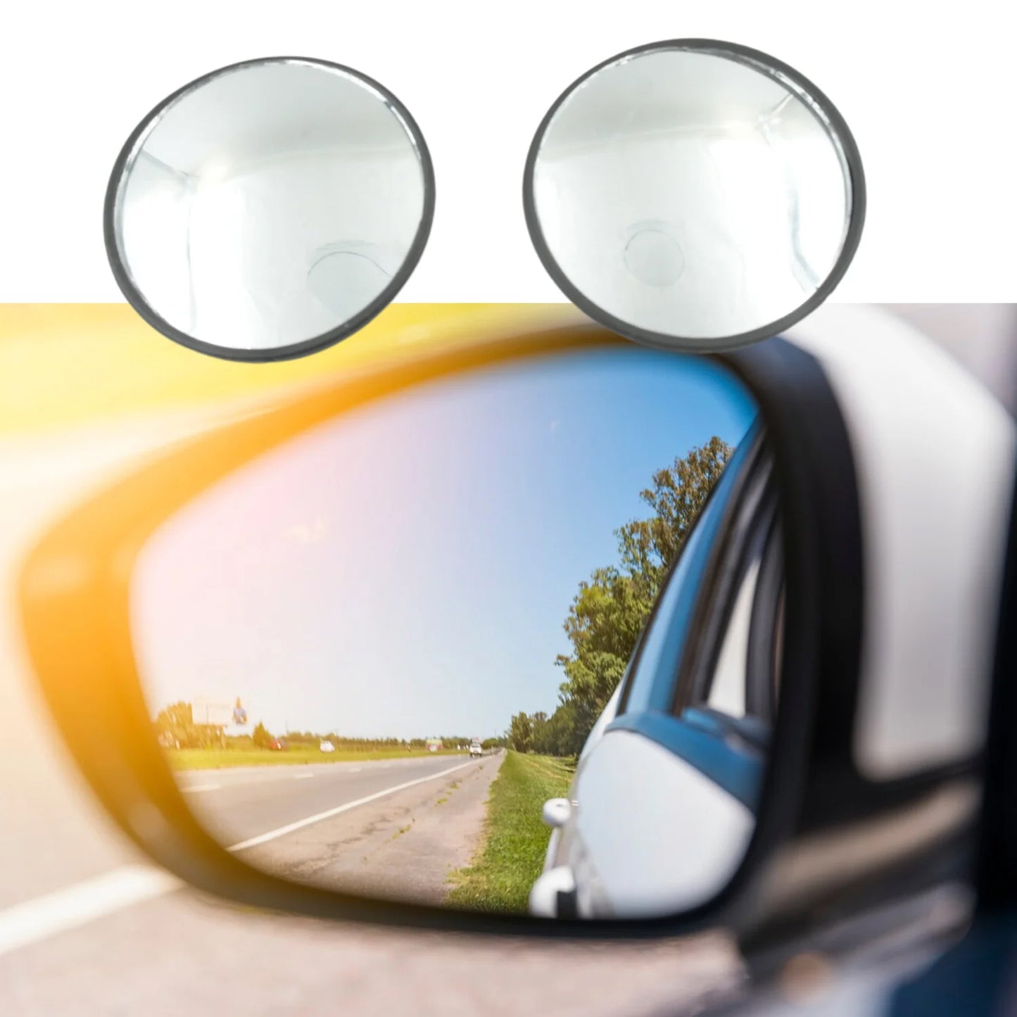 Frameless Car Blind Spot Mirror – 360° Adjustable HD Convex Rearview (2 Pcs Set)