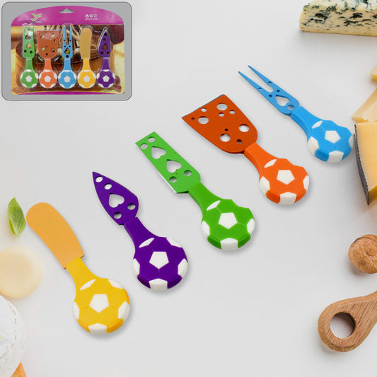 Football-Themed Cheese Knife Set – 5-Piece Stainless Steel Cheese Cutter Set