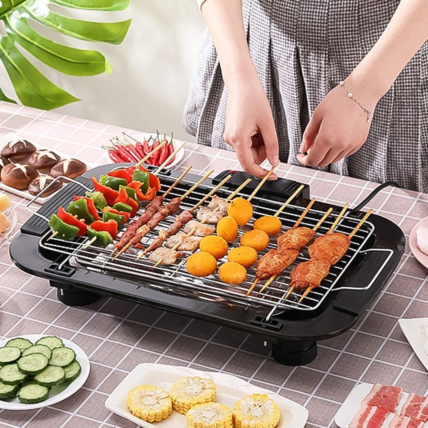 Electric Barbecue Grill | 2000W Portable Indoor BBQ Grill (1 Pc)