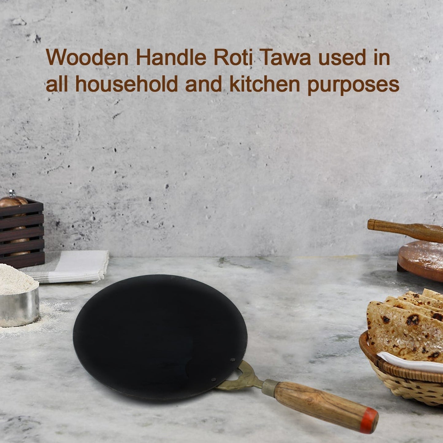 Wooden Handle Roti Tawa – Perfect for Rotis & Parathas - Chestore