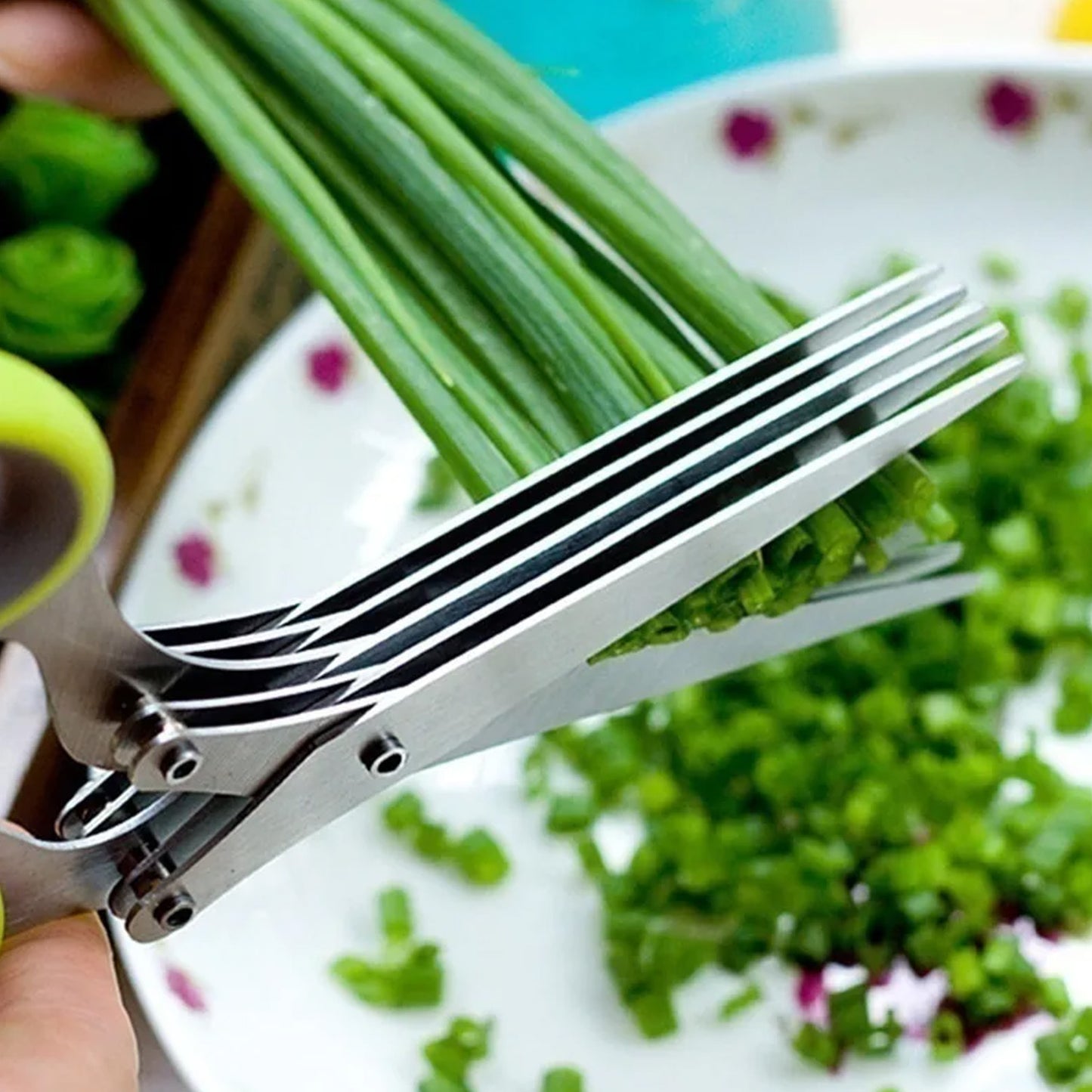 Multifunctional Stainless Steel Herb Scissors | 5-Blade Kitchen Shears