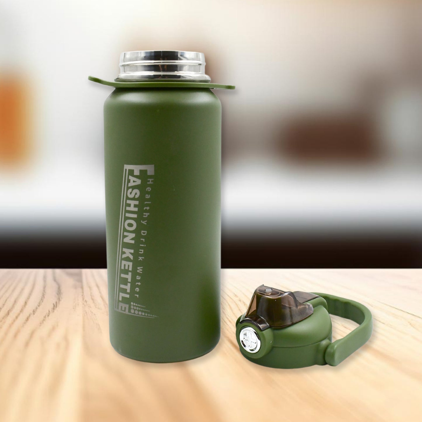 1.5L Stainless Steel Water Bottle – Vacuum Insulated, Leak-Proof, with Straw & Handle