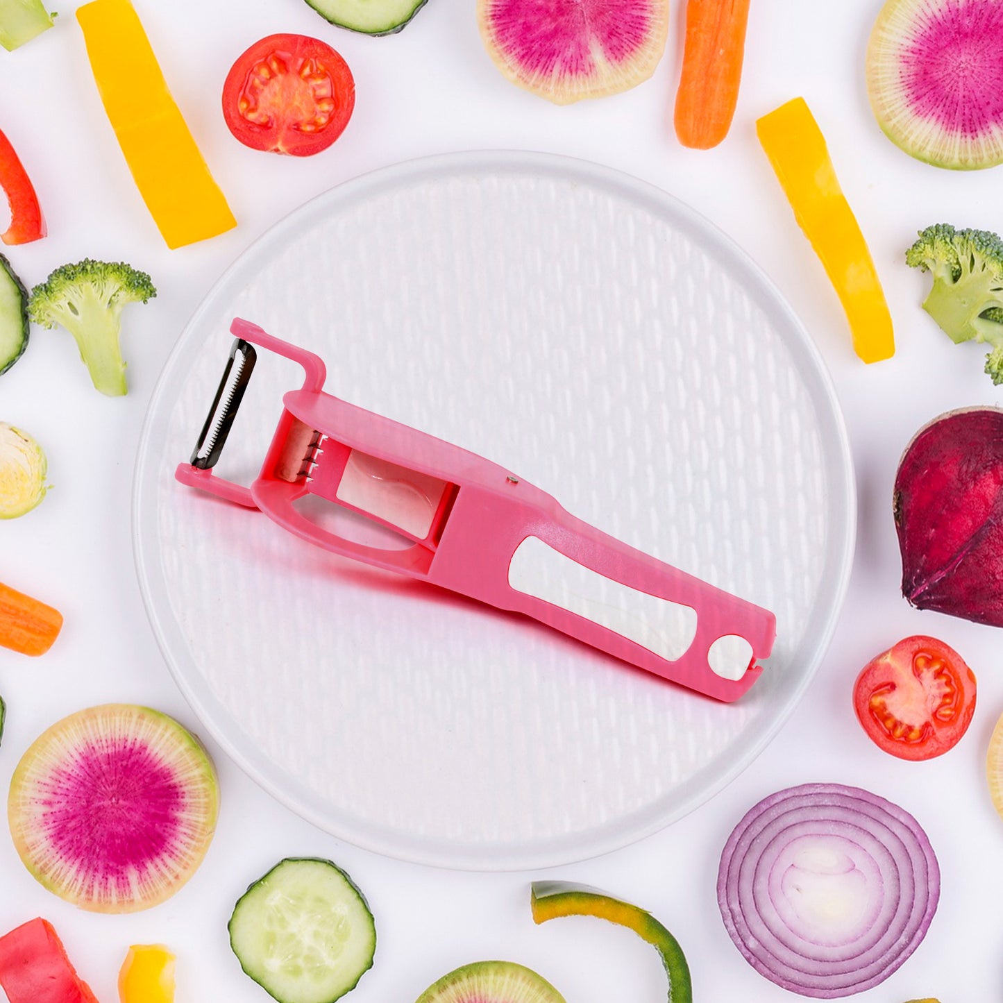 🥕 2-in-1 Multi-Functional Vegetable & Fruit Cutter with Peeler (5 Blades)