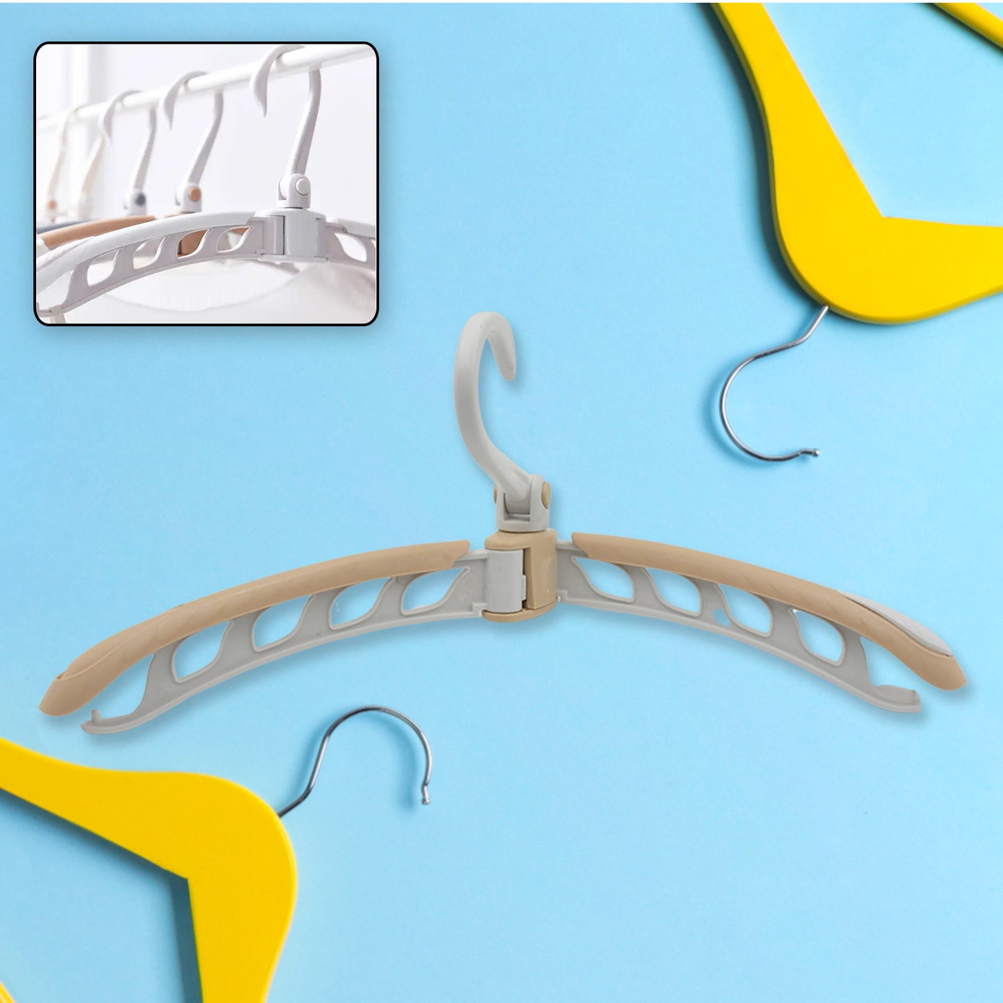 Portable 360° Rotating Folding Clothes Hanger – Travel-Friendly & Adjustable