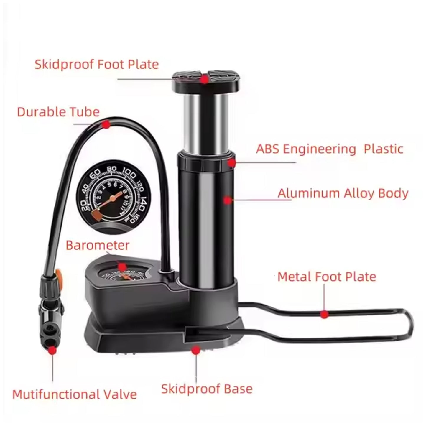 Portable High-Pressure Foot Air Pump – Heavy-Duty Tire Inflator for Car, Bike & More 🚲🚗💨