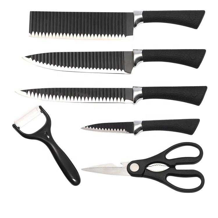 6-Piece Stainless Steel Knife Set – Includes Chef Knife, Peeler & Scissors 🔪✨🍽️