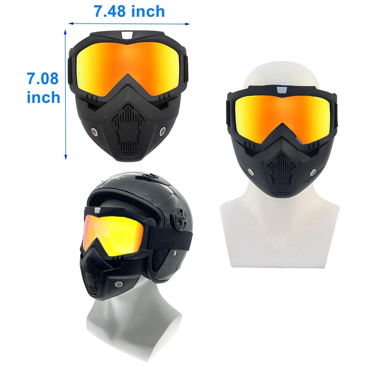 Motorcycle Off-Road Goggles – Windproof Helmet Goggles with Mask