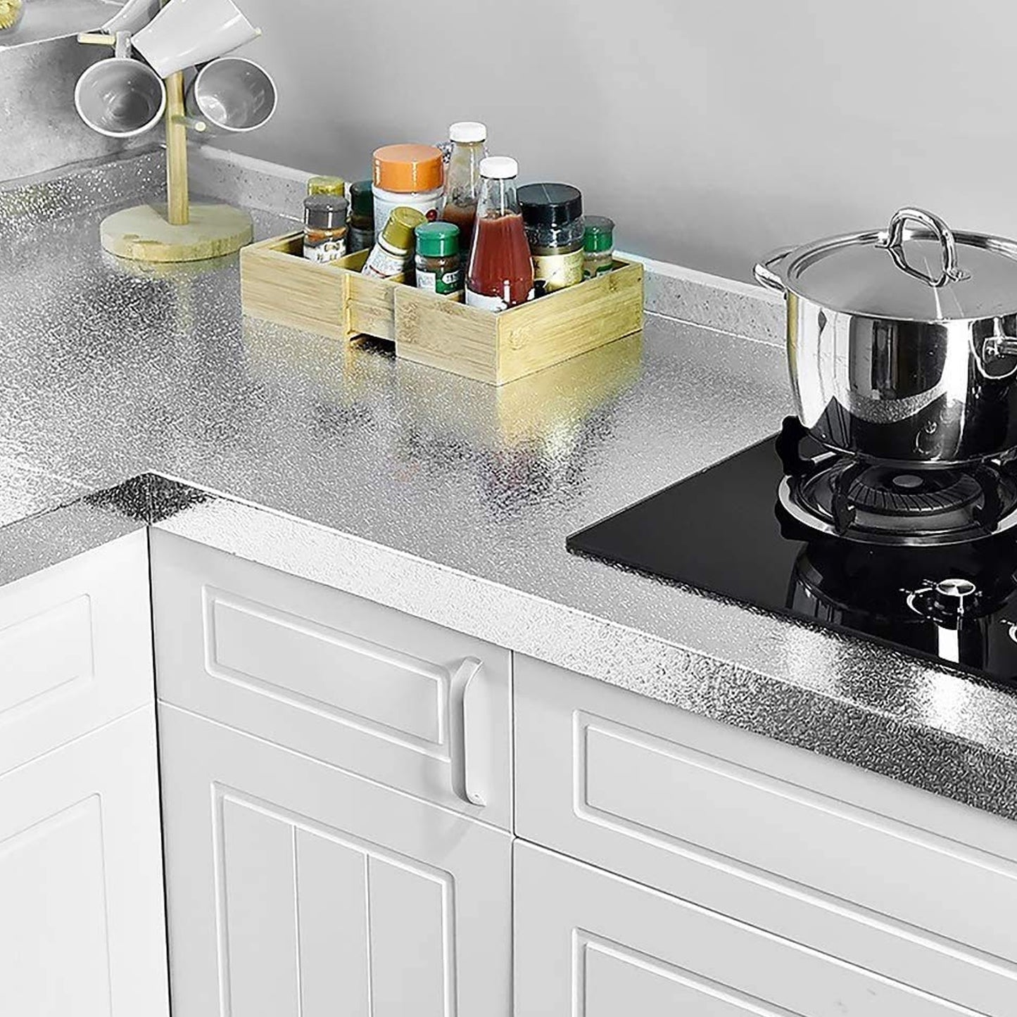 Self-Adhesive Kitchen Backsplash Wallpaper | Aluminum Foil Wall Paper (60x200 cm)