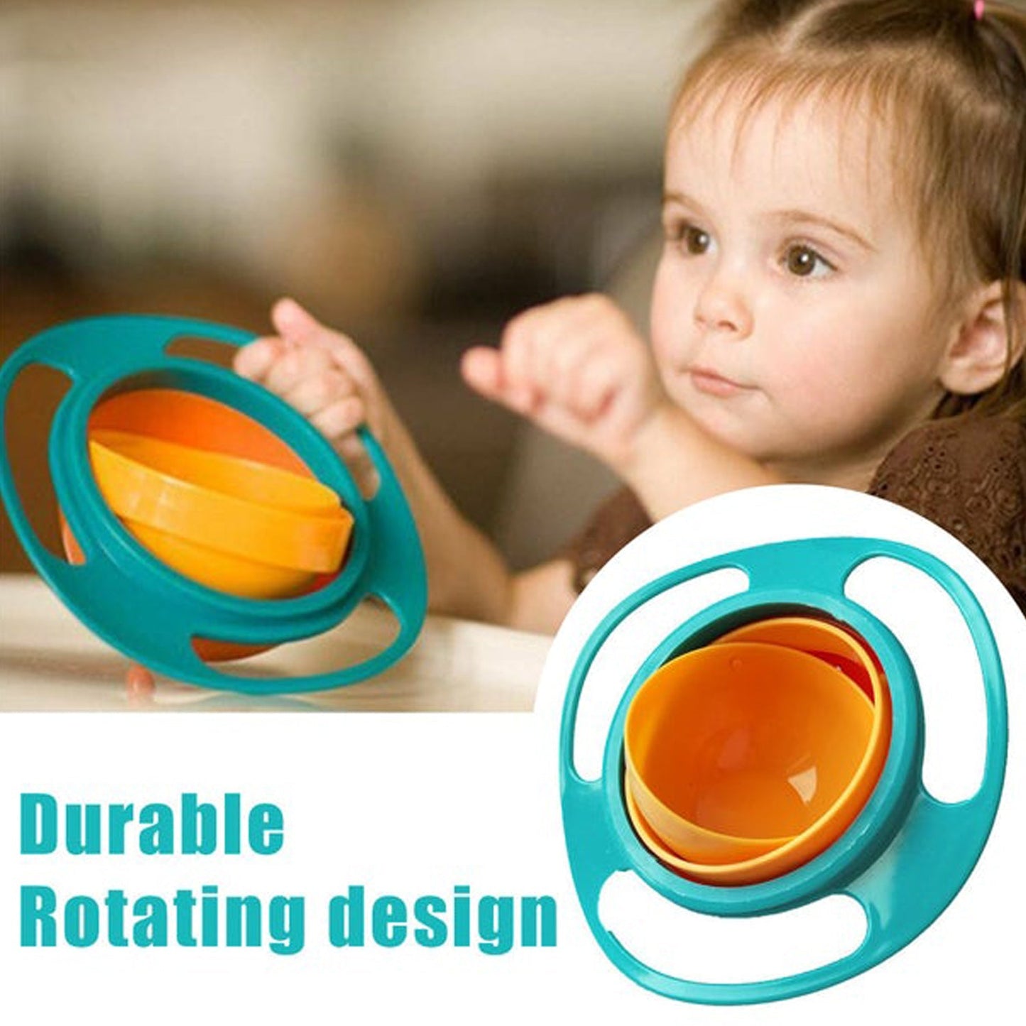 Rotating Baby Bowl | Spill-Proof Toddler Feeding Bowl for Mess-Free Meals
