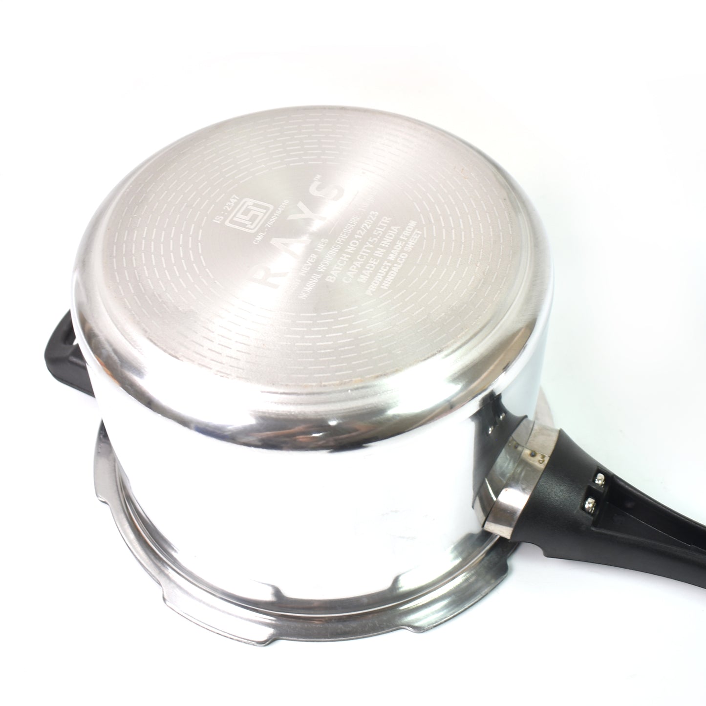 🍛 Aluminium Rays Aura Pressure Cooker with Outer Lid – 5.5 Litres